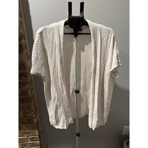 Liz Claiborne Women's White Short Sleeve Open Cardigan Size  XL